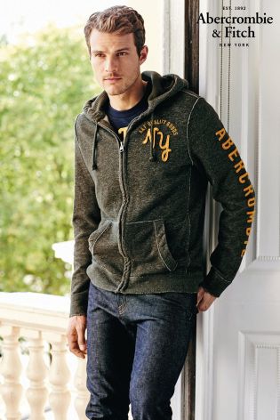 Green Abercrombie & Fitch Sleeve Logo Hoody